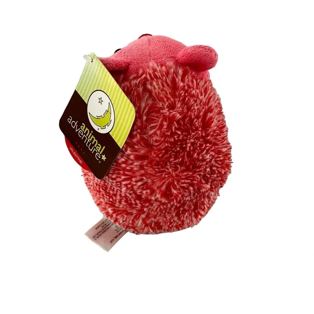 Animal Adventure Pink Hedgehog Plush Toy Holding Red Heart‎ Valentine Porcupine